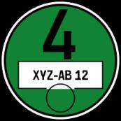 The obligatory addition to the environmental zone sign informs the driver about the required badge to enter the zone.