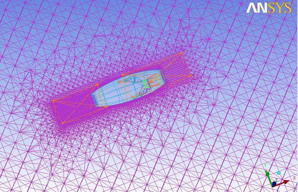 Density zones Prism layers Figure 5. Cross-sectional view of nacelle and oil cooling system. Upstream fluid Downstream fluid Oil cooler fluid Far-field fluid Figure 6.