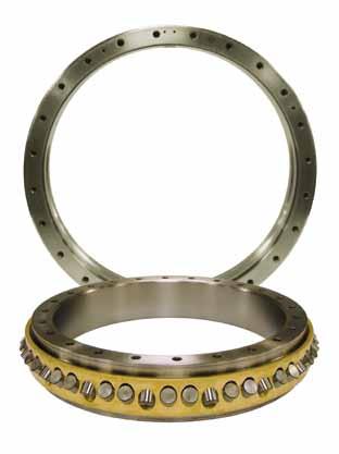 The original application of a crossed roller, or X bearing, was that of replacing two radial bearings and a thrust bearing in a kingpost arrangement.