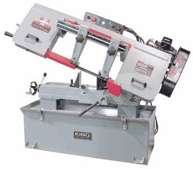 one direction Quick-positioning vise with fully adjustable jaws for 0 to 45 angles Coolant system Included 18 METAL CUTTING BANDSAW KC-450 Variable