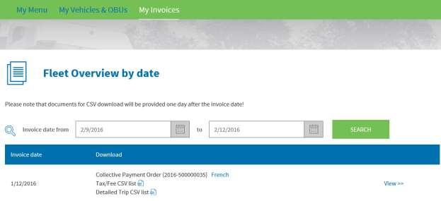 Step 6: If you have clicked on View >>, you will see the following screen. Your different payment means appear in a list.