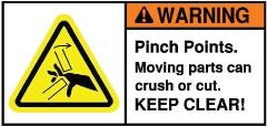 00 1 F Warning - Pinch