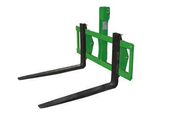 Loader mounted pallet forks include a spill guard as standard and are supplied with