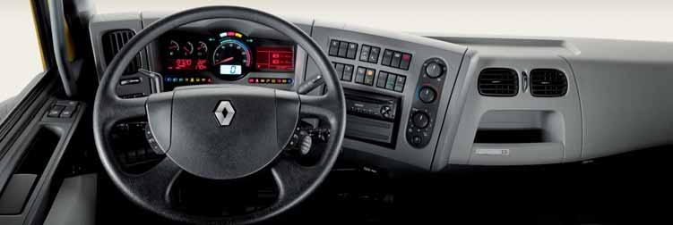PRIORITY GIVEN TO COMFORTABLE WORKING 3CAB DEPTHS 90 º DOOR OPENING ERGONOMICS AND FUNCTIONALITY The Renault Kerax driving position has been designed to make working more