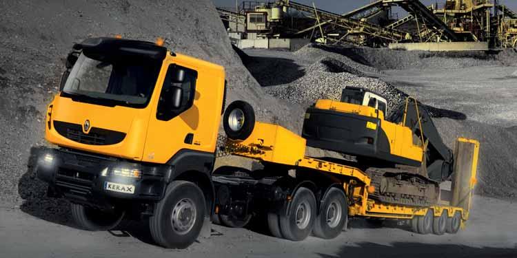 ROBUSTNESS FOR STRENGTH PAYLOAD OF UP TO 30 TONNES Two chassis models, Medium and Heavy, are available for Renault Kerax.
