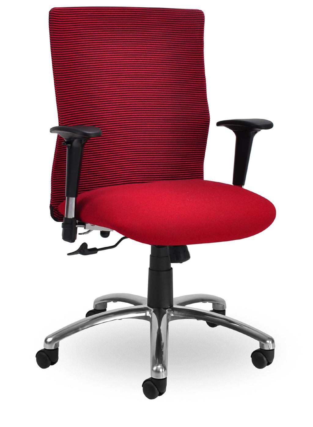 adjustable arms with sliding gel pads and upholstered back (JA210 Q25 TE JHUB); Jay high