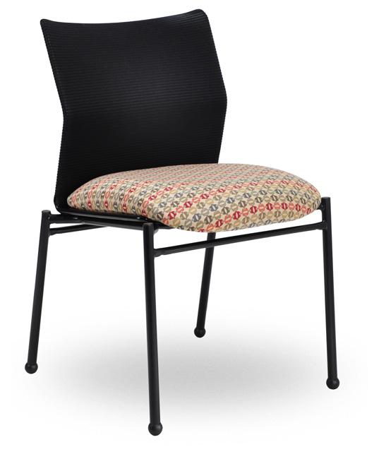 (JA243); Jay stacking chair 4-leg with arms, upholstered back,