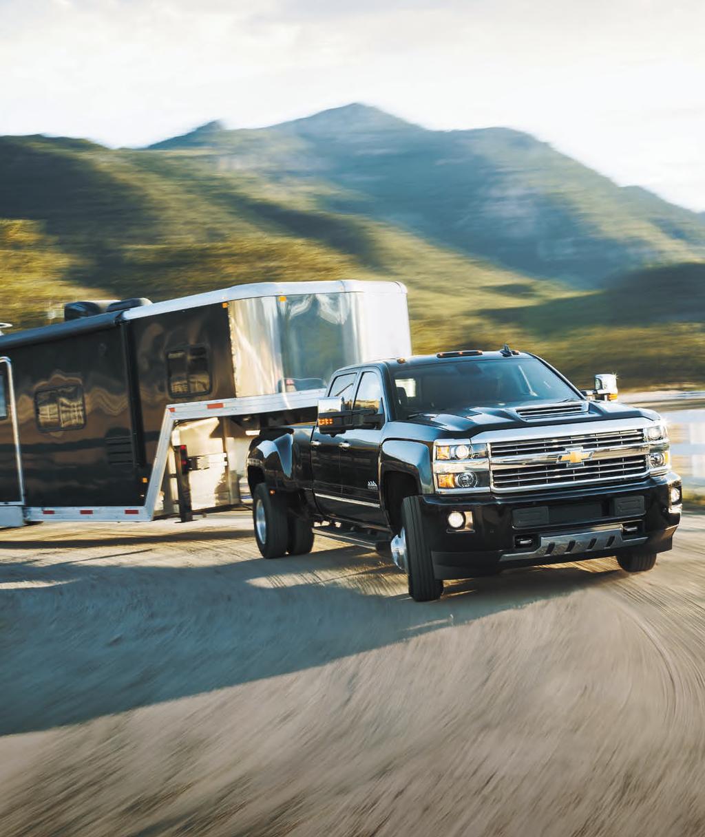 3500HD Crew Cab Long Box High Country 4x4 DRW in Black with available features. CONFIDENCE THAT STRETCHES FOR MILES. Massive torque numbers. Legendary transmissions. Advanced trailering technology.