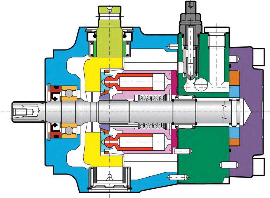 PMV0 - Variable displacement pump POCLAIN HYDRAULICS OVERVIEW PMV0 is a variable displacement, axial piston pump, with swashplate system, for closed loop hydrostatic transmissions.