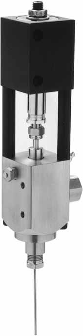 the back of the air cylinder makes shot size easily adjustable Simple, all-pneumatic operation Minimal retained volume in dispense chamber assures fluid inventory exchange Typical
