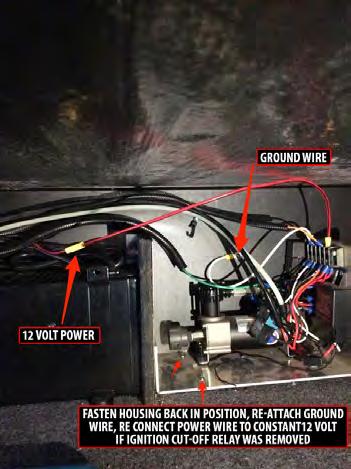 Then refasten it with screws, and reattach the ground wire. Connect power if it was disconnected during the relay and harness removal.