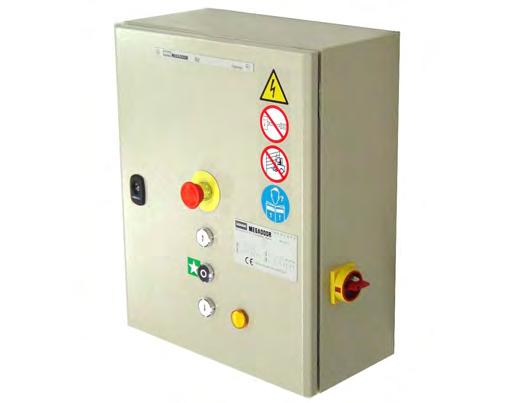 1.5 Operating system 1.5.1 Electrical operation The Megadoor is always supplied with an electrical operating system, a control unit near the door and a gear motor in the header box.