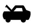 10-4 Vehicle Care Hood To open the hood: 1. Pull the hood release handle with this symbol on it. It is under the instrument panel on the driver side of the vehicle. 2.
