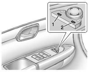 Keys, Doors, and Windows 2-15 Power Mirrors Folding Mirrors For vehicles with manual folding mirrors, push the mirror toward the vehicle. Pull the mirror out to return to its original position.