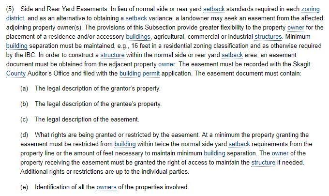 Setback Requirements Revision: Variances and Easements Propose moving Easements to their own section