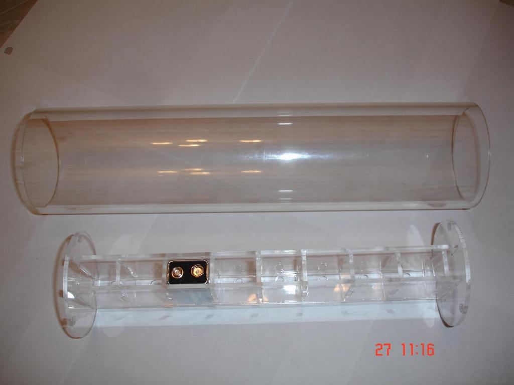 Recovery electronics section: clear acrylic tubing