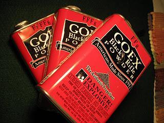 Black Powder or Pyrodex Goex FFFFG Black Powder (Check your labels) 4F best chance to burn completely and quickly Have to order online or purchase at rocket launch Cabela s doesn t have it, a