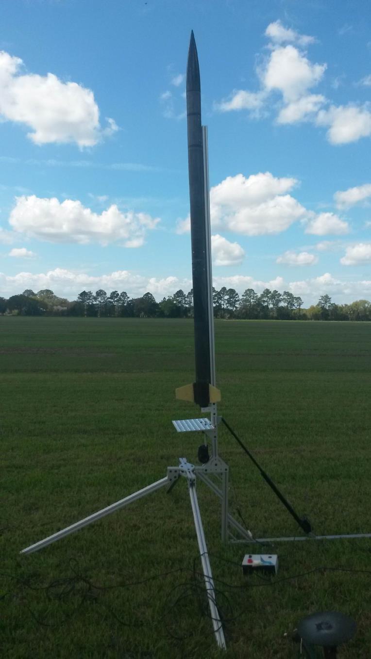 Figure 21: Rocket mounted on AGSE at full-scale flight test 3.6.
