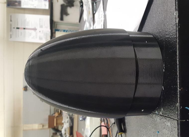 Nose Cone 3D printed 6 in. tall elliptical shape 2 in.