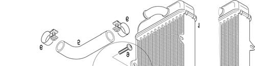 Radiator must be mounted with all components as shown in the illustration either like version 1 or like version 2.
