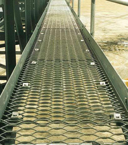 Expanded Metal Fixing WALKWAY & PLATFORM RANGE Fixing details using removable fixings Locker Group can supply a clip suitable for fixing sheets of expanded metal grating directly to structural