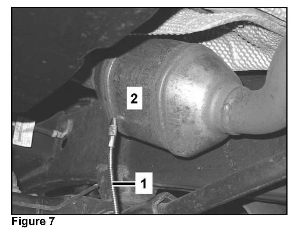 Repeat exhaust gas leak test on right catalytic converter (2) before it becomes warm. 5. Remove exhaust plug (2, Figure 6)