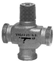 6 3-Port Seat Valves with Male Thread, PN 6 VXG ronze CC9K (Rg5) valve body DN 5DN 0 k vs 02525 m 3 /h Flat sealing connections with external thread G to ISO 228/ Sets of ALG 3 screwed fittings with