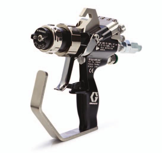 Quick-disconnect front end Increases production time, reduces clean-up time Easy shutdown procedures simply place front end or whole gun in solvent Air Assist Containment (AAC ) More material on the