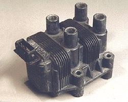 cylinder engine, two ignition coils are needed. The pict below (left) shows an ignition coil for two spark plugs.