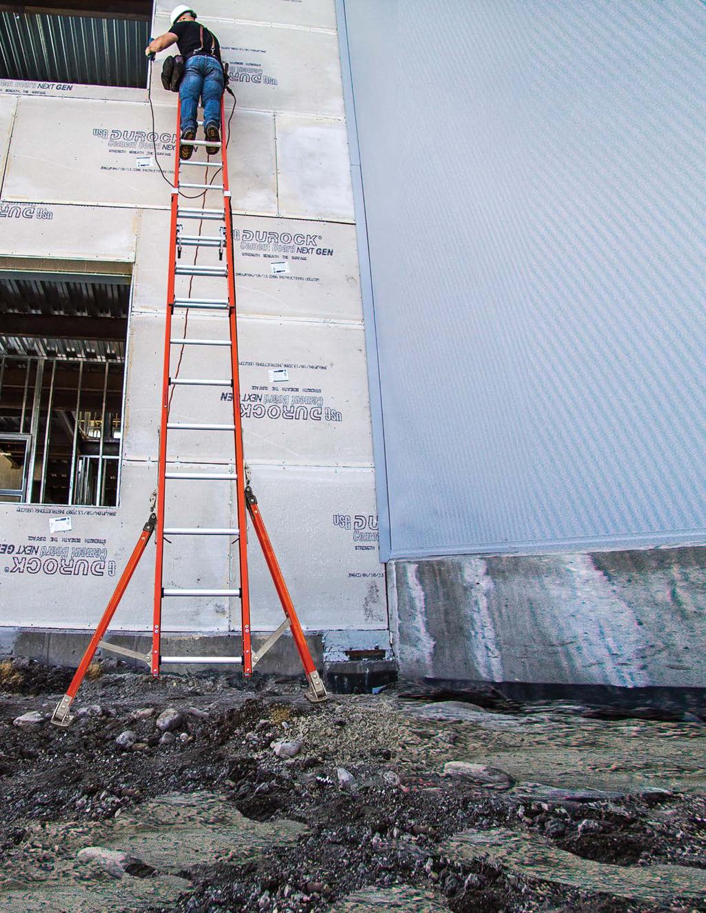 Ladders and Uneven Ground Don t Mix Few, if any, job sites are perfectly level. To save time, operators often improvise leveling methods like bricks, boards, or rocks that are unstable and unsafe.