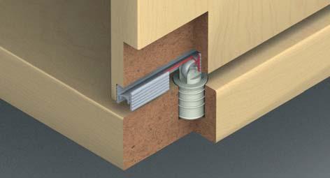 Sliding Door Fittings For wooden doors - gentle closing Infront EKU Clipo 25 S-IF For door weights up to 25 kg, for sliding doors with guide with zero clearance The single top running track can be