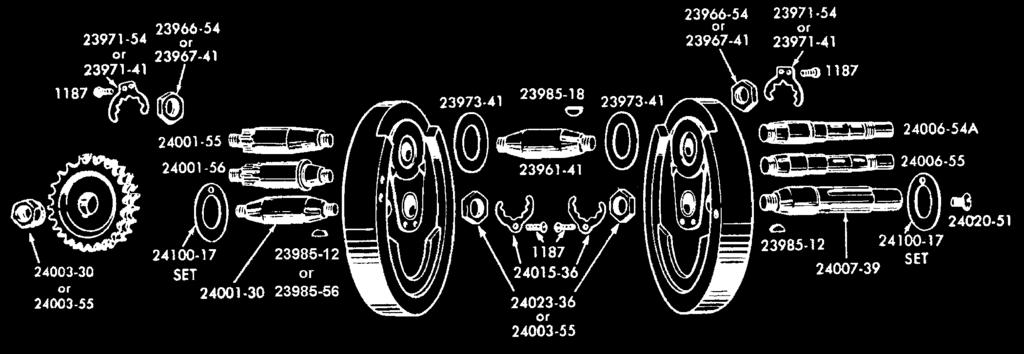 Flywheels BT 1940-57 PC # OEM # Description Years U/M 24500 1187 Screw Lock Washer 40-on 10 Pk 975 23961-41A Crank Pin 3 Hole 41-E81 Each 976 23962-50 Step