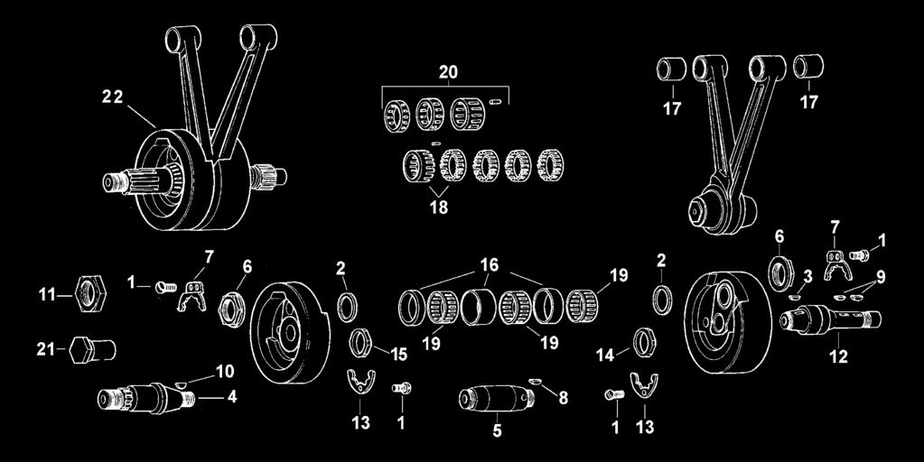Flywheels BT 1958-83 PCP OEM Description 1 24502 2660 Screw 10-24x3/8 48-78 (10 pk) 2 11520 6506 Bronze washer L70-99 (pair) 11523 As above +.005 (0.65) (pair) 11526 23973-41 Thrust.