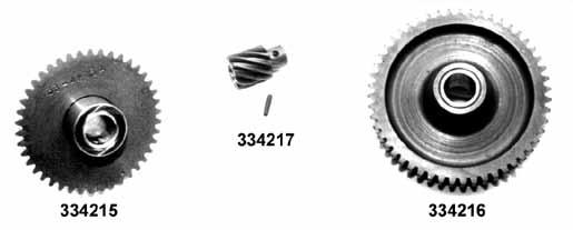 334217 S&S Generator Crankcase Gear Kit BT 36-69 Includes circuit breaker drive gear and idler gear assemblies, circuit breaker gear and two shims.