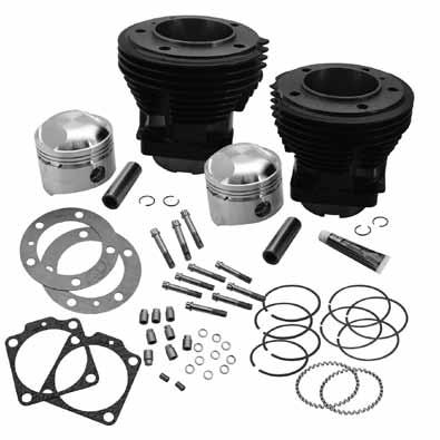 head & base gaskets S&S Cylinder and Piston Kits With Stock Replacement Cylinders Cylinder & Piston Kit Displacement Stroke Bore Cylinder Length 919013 74 LC 3-31/32 3-7/16 5.