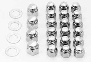 2875 Rocker Shaft End Nut Kit Cap style end nuts and washers will replace the Red Dot nuts found on all