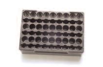 plate with glass inserts, caps/septa Vial plate for 54 x 2 ml vials, 6/pk Tray for 27 Eppendorf safe lock tubes, 0.5/1.
