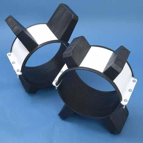 Band and Risers Band - Gauge, hot rolled, pickled & oiled steel Width: & Riser - 0 Gauge, hot rolled, pickled & oiled steel Steel Band Casing Spacers Model SI Liner EPDM Thickness -.00 (.mm) min.