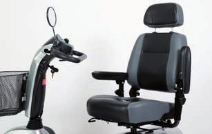 The seat and armrests can be individually adjusted for an ergonomic seating position.