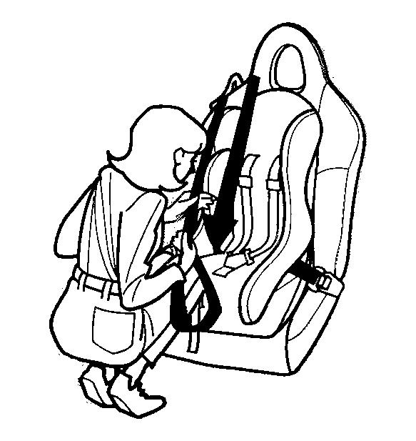 Protecting Children Child Seat Installation The passenger's seat belt has a locking mechanism that must be activated to secure a child seat.