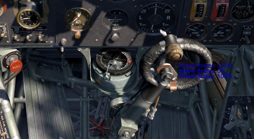 PART 4: CONTROLS Unlike the Bf.109, the Hurricane uses differential braking instead of toe brakes.