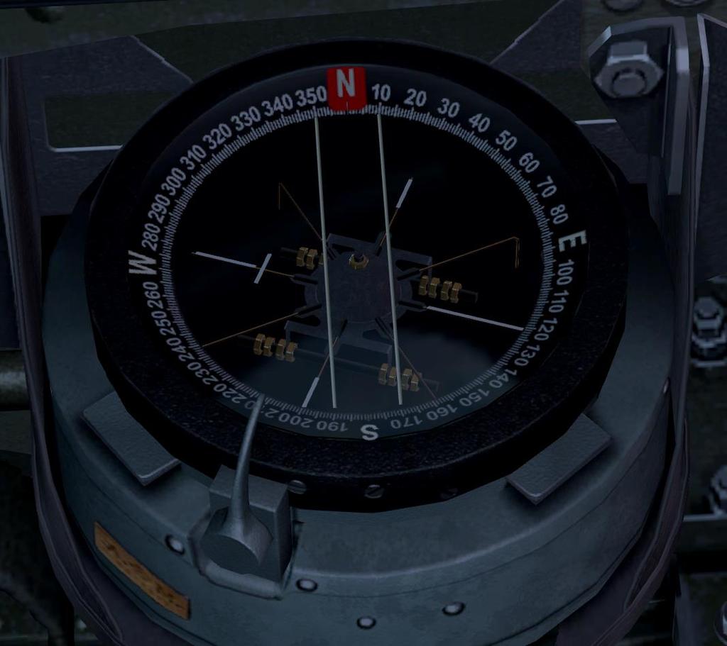 Set your directional gyro compass by clicking on the rotary knob to reflect the corrected heading obtained on your magnetic compass. In our case, set the gyro to 266.
