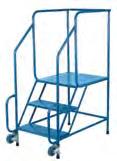 Durable Kleton blue enamel finish VC336 Ladders & Scaffolding Tilt-N-Roll Ladders Balanced design allows ladder to tilt into the rolling position One piece all-welded steel construction 30" high