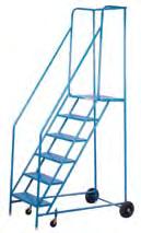Rolling Step Ladders Ideal wherever there is a need to reach bulky materials Rolls easily into position and locks firmly to the floor for maximum safety 2 to 6 step ladders operate on spring-loaded
