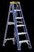 NEVER use metal, water logged or dirty wood ladders near electricity! Industrial Duty Fibreglass Stepladders (6300 Series) CSA grade 1, ansi type 1, 250-lb.