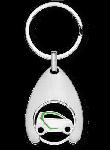 B6 799 3551 Key ring with shopping trolley chip, electric drive.