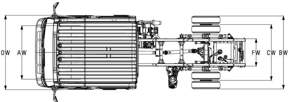 Vehicle Weights, Dimensions and Ratings 16.2 NQR Variable Chassis Dimensions: Figure 16.3.1 NQR Dimension Constants: Code Inches Code Inches AH 7.