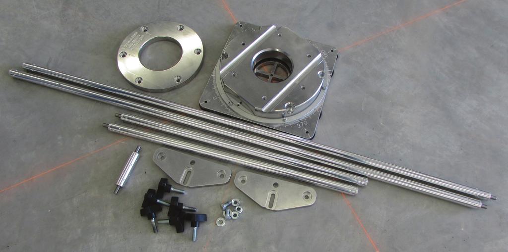 PARTS LIST: Pivot Assembly: Aluminum base plate with rubber skid reducing pads 12-inch plate