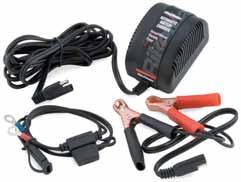 cables for ease of use Secure-grip alligator clips Weatherproof fuse holder Permanent connectors with weatherproof cap 3 charge rates: Motorcycles (600ma), Cars/Boats (3600ma), Boost (For AGM
