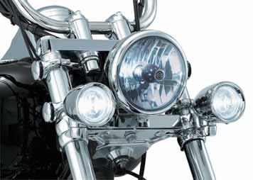 KURYAKYN 49-8130 49-8131 KURYAKYN DRIVING LIGHT BAR The bar is die-cast and chrome plated for stunning good looks Halogen Silver Bullets, mounted on top, function as